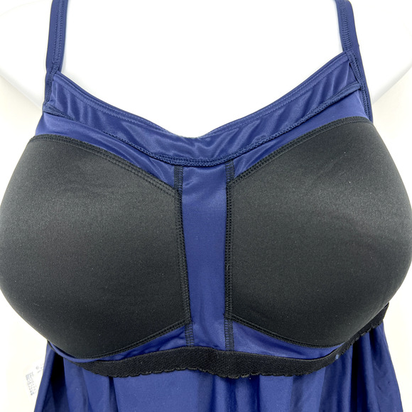 Lands' End Womens Tankini Swim Top Only Size 16 Navy Blue - Picture 5 of 9